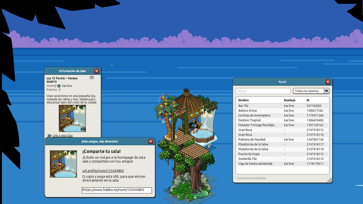 Kar3nw26's tweet image. Mi participación para el Concurso “Los 13 Furnis – Verano MaW13”🏖️🐢🌅
Participante: kar3nw
Link de sala:  habbo.es/room/125444805

#13FurnisMaW | #VeranoM13W
@ESHabbo | @ESKinered | @HB_Xavi | @LinuxEnMac