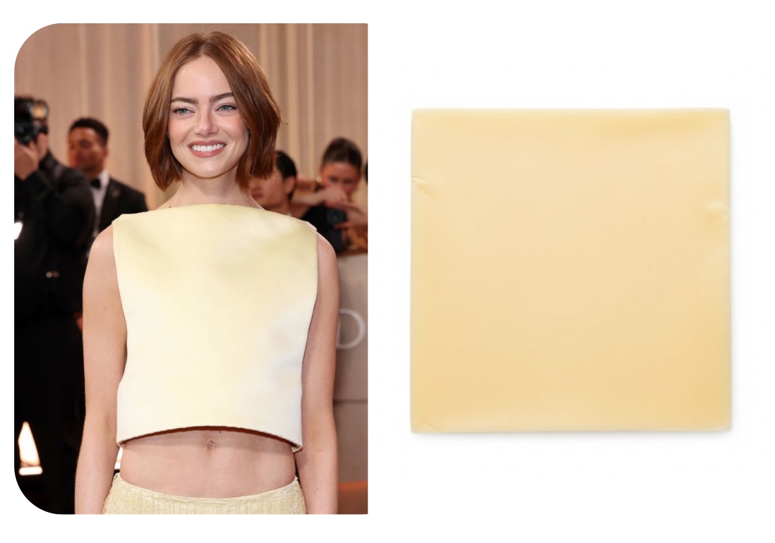 humusprincess's tweet photo. Emma Stone VS a single slice of cheese https://t.co/LLW2znEEkP