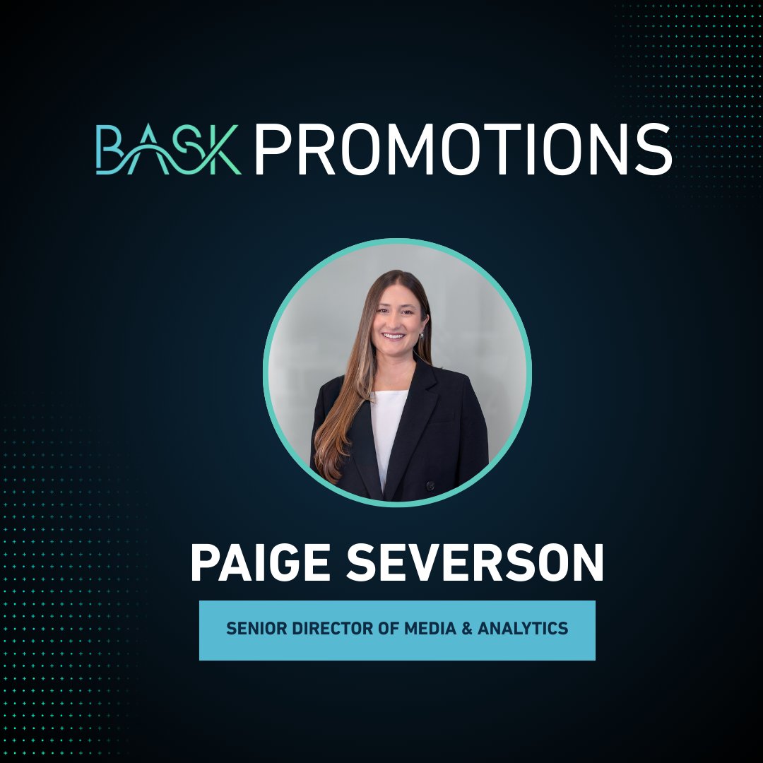 baskdigital's tweet image. We’re excited to announce Paige Severson’s promotion to Senior Director of Media &amp;amp; Analytics! Paige brings steady, confident leadership and deeply strategic thinking, guiding client conversations with clarity and trust. Congrats, Paige!