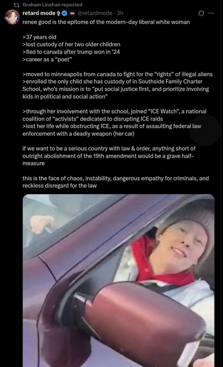 daniellismore's tweet image. Graham Linehan has now reposted content calling for women to be stripped of the right to vote in the United States.

This is not a joke and not satire. The post explicitly argues that women should lose the franchise and frames women as a threat to law and order. By amplifying it…