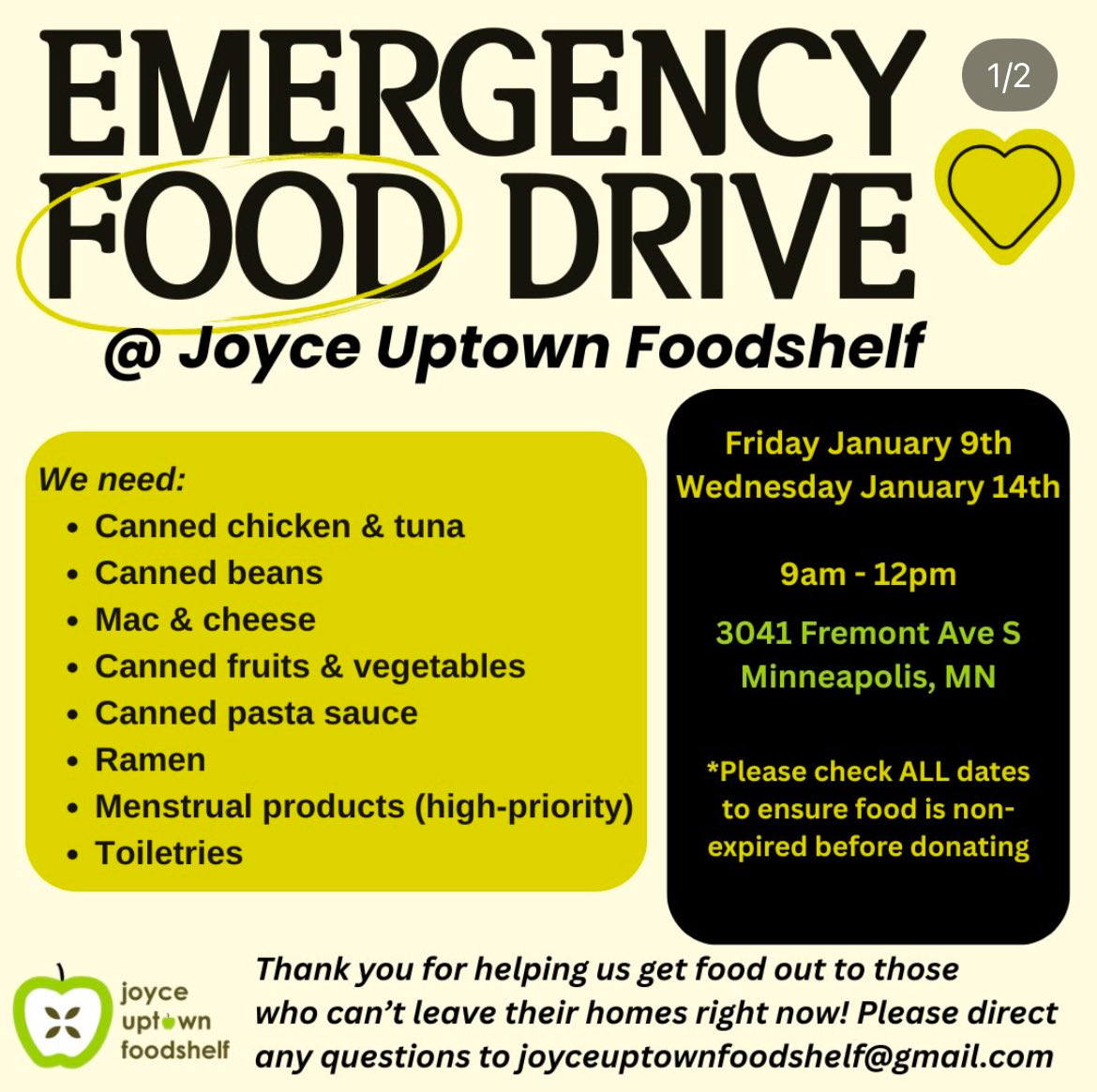 jessimikuh's tweet image. just dropped off a trunk full of menstrual products &amp;amp; toiletries for this food shelf - if you are in the mpls area pls consider a drop off! they also have a donation link on their website for monetary contributions 🖤🖤 joyceuptownfoodshelf.org
