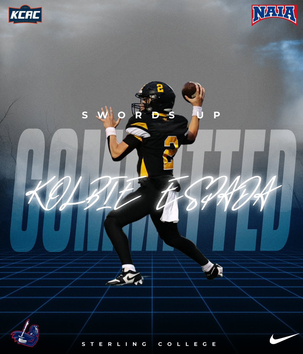 Kolbie_Espada's tweet image. I am beyond blessed to say that I am committing to Sterling College to pursue my athletic and academic career. 
Can’t wait to get the journey started⚔️
@coachWebb_11 @NewtonRailerFB