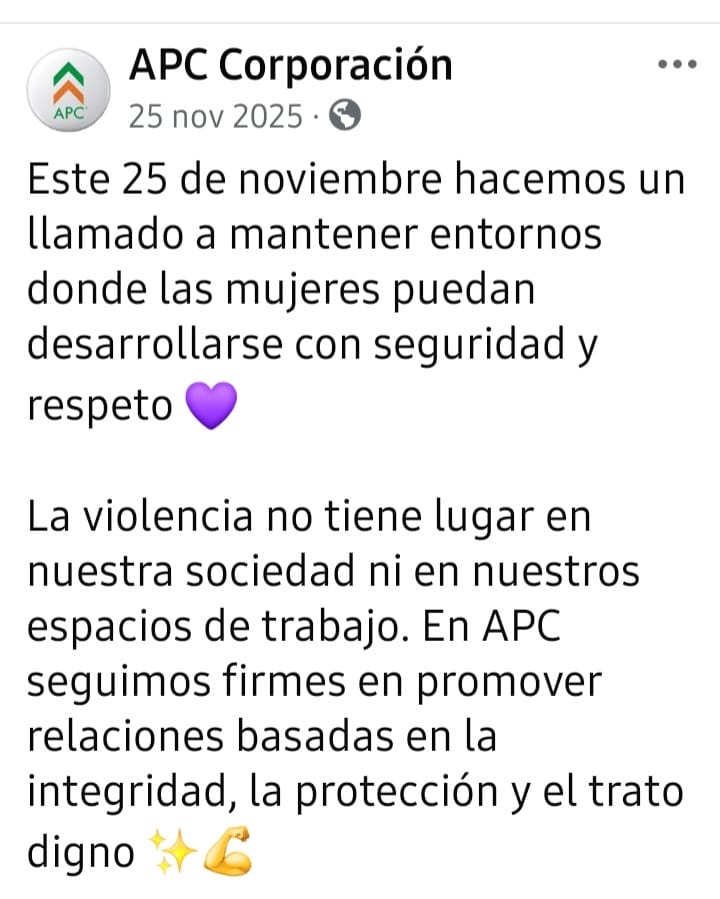 Felizmente que la empresa donde este señor en gerente general respeta a las mujeres e invoca a la No Violencia contra la mujer. Sino, ¡imagínense!