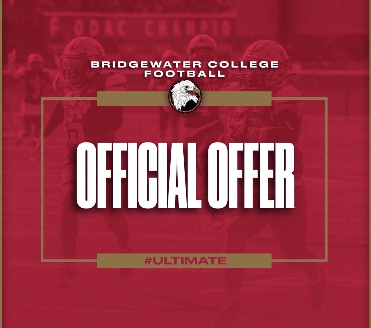I am truly blessed to receive an offer from Bridgewater College!  Go Eagles! <a href="/CoachLemn/">Scott Lemn</a> <a href="/CoachKBarr/">Coach Barr</a>