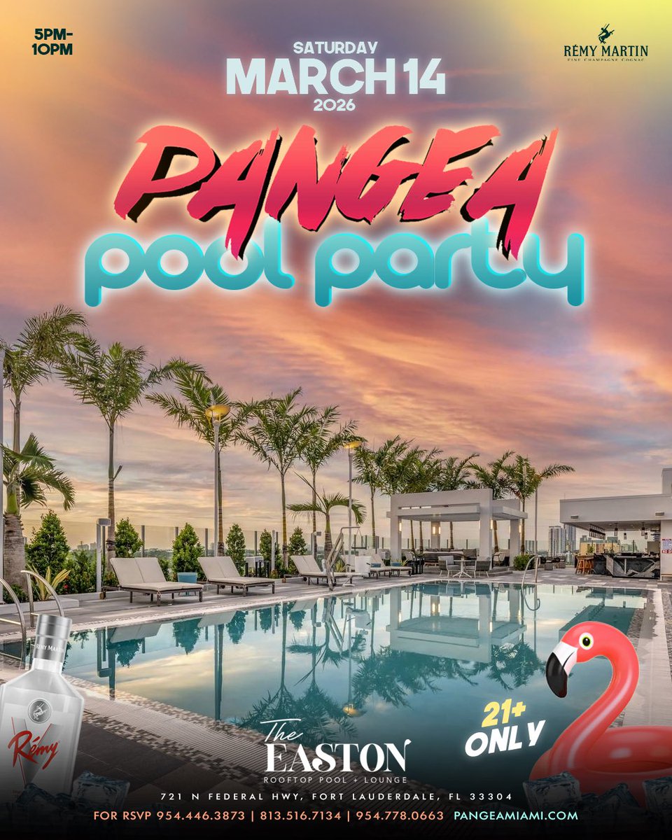 PANGEA IS BACK 💦🔫🏖️👙

Saturday March 14th | 5PM - 10PM ⏰

🎟️🎟️Tickets On Sale ➡️PANGEAMIAMI.COM ⬅️
21+ To Party 🎟️🎟️

🚨Due to high demand , only a limited amount of tickets will be sold online🚨#PANGEAMIAMI 🎬🔥🔥