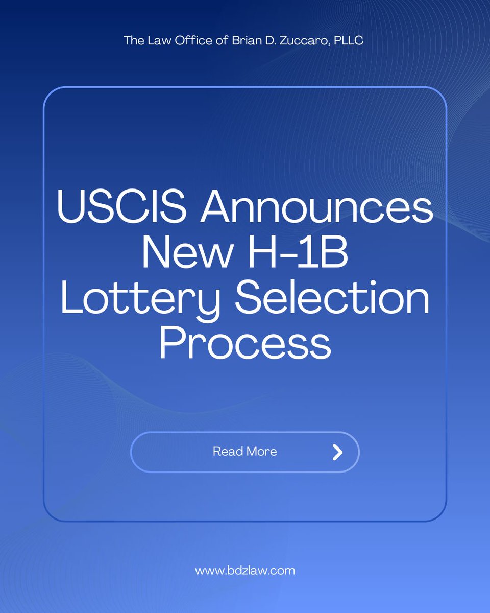 In December 2025, USCIS issued a new rule changing how the H-1B visa lottery process will work. USCIS is implementing a weighted selection process where applicants who are being paid a higher wage will have better odds at being selected in the lottery. bdzlaw.com/nafta-tn-blog/…