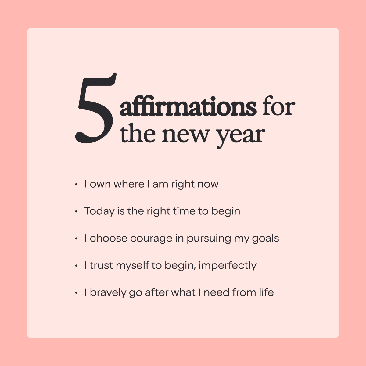 talkspace's tweet photo. π Save and repeat these affirmations to keep you motivated throughout the year. #OwnYourNow https://t.co/dPJfzRNGbx