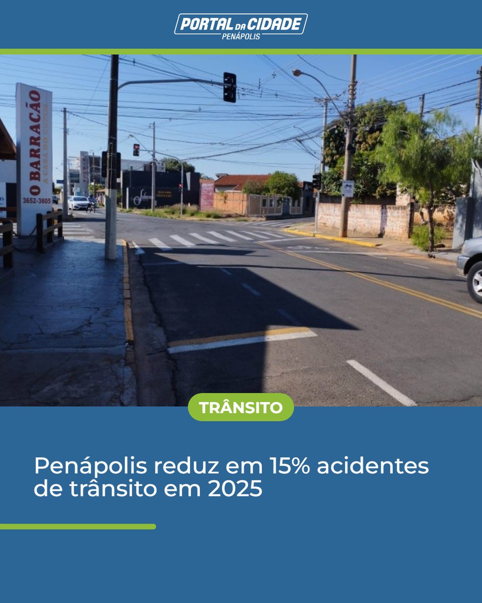 pdcPenapolis's tweet photo. Cidade registra queda de 15% nos acidentes de trânsito entre 2024 e 2025, segundo dados da Secretaria de Trânsito.

https://t.co/3IX5Sx4705 https://t.co/GjqyvZnR7a