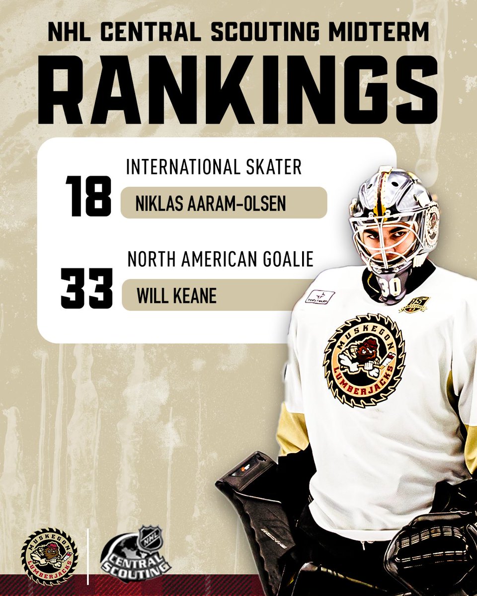 SEVEN Lumberjacks listed in NHL Central Scouting Midterm rankings leading USHL member clubs! Six of the players have appeared in at least 8 games for the Jacks this season.

For more information, visit the link in our bio.

#ChopChop #GetJACKD #MKG #NHLDraft #USHL