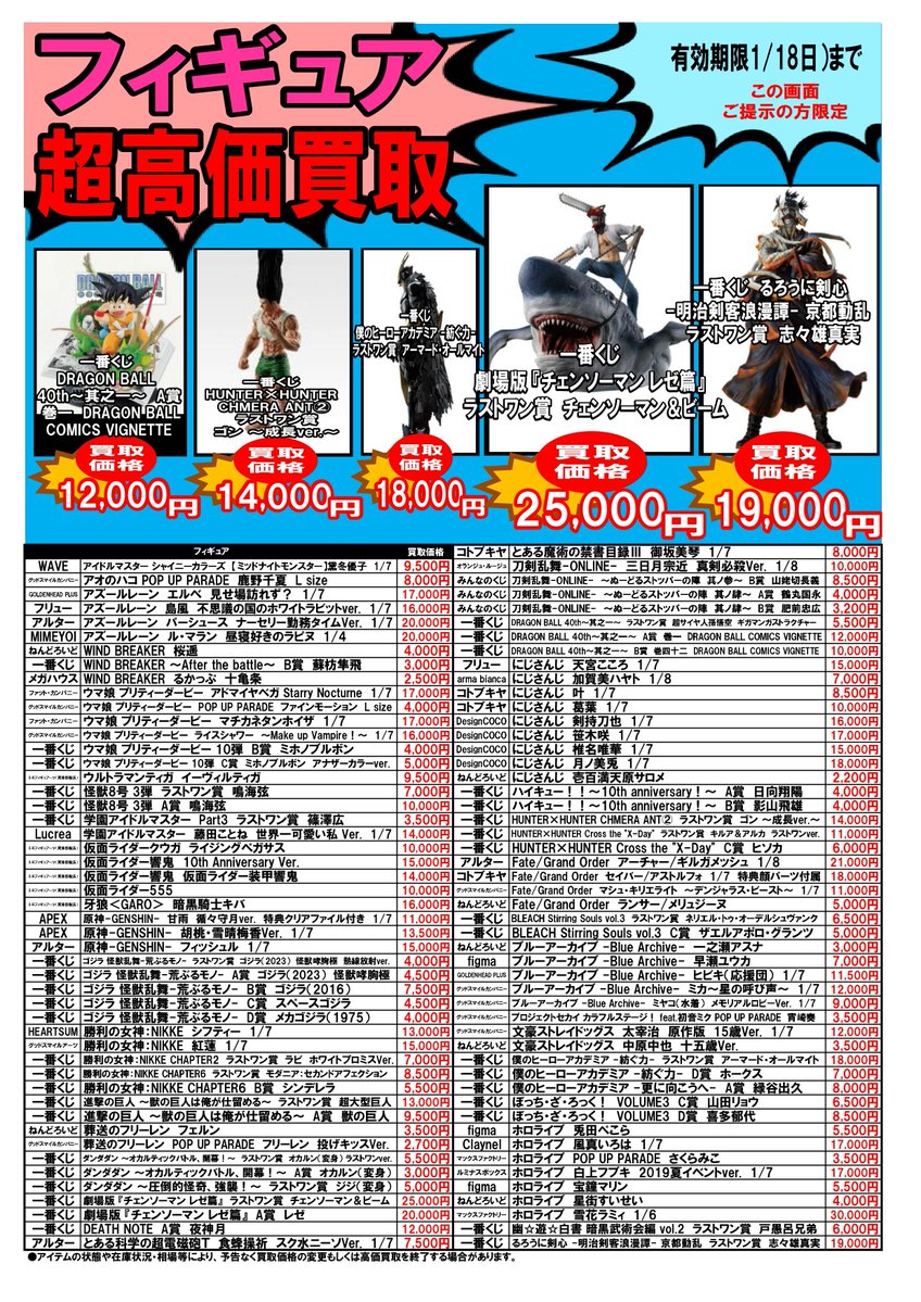 フィギュア⭐️まとめ売り⭐️ この画面を見せたお客様限定！ X(旧twtter)限定買取キャンペーン②