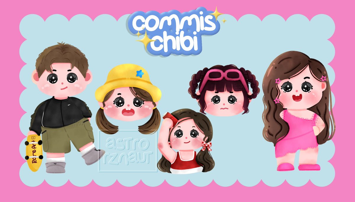 astrorznaut's tweet image. Help rt? Maaci.

Ayoha! 🪄 Nom open commis chibi. Bisa untuk personal use maupun commercial use, yah! 🫴🏻✨

Feel free untuk tanya-tanya di dm. 😋 #zonauang