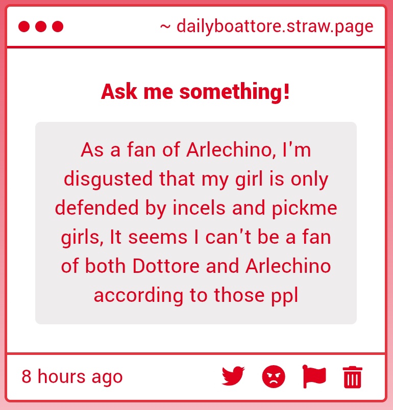 dailyboattore's tweet image. you're a real one, it's sad that some people are so dense when it comes to morally grey characters, let's just like the characters and enjoy them even if they're not entirely good wtf