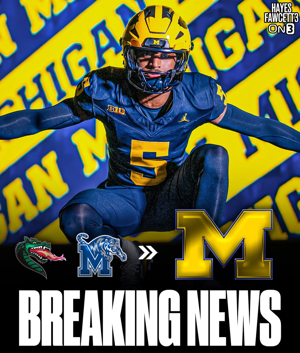 Hayesfawcett3's tweet image. BREAKING: Memphis transfer DB Chris Bracy has Committed to Michigan, he tells @On3Sports

In his college career he’s totaled 116 Tackles, 9.5 TFL, 11 PD, 2 INT, &amp;amp; 2 FF

He’ll have 2 years of eligibility left

on3.com/transfer-porta…