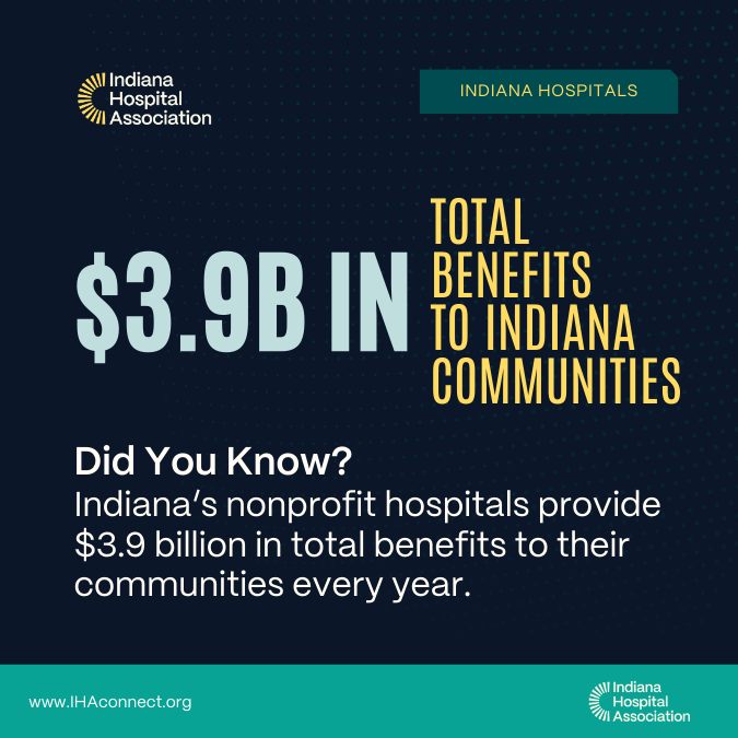 Did you know? Indiana’s nonprofit hospitals provide $3.9 billion in total benefits to their communities, from charity care to behavioral health programs. 
Learn more ➝ brnw.ch/21wZ20h