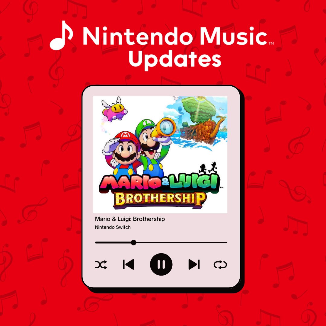 Ninmusicupdate's tweet image. Mario &amp;amp; Luigi: Brothership has been added to the Nintendo Music App.        

#NintendoSwitchOnline #NintendoMusic