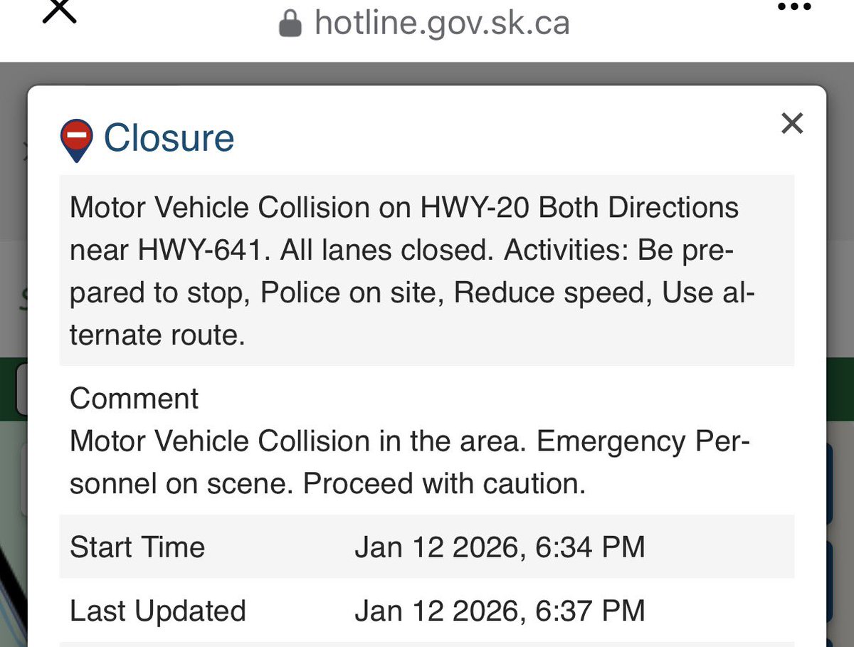LumsdenFire's tweet image. Currently detours set up on Highway 20. Expect delays.