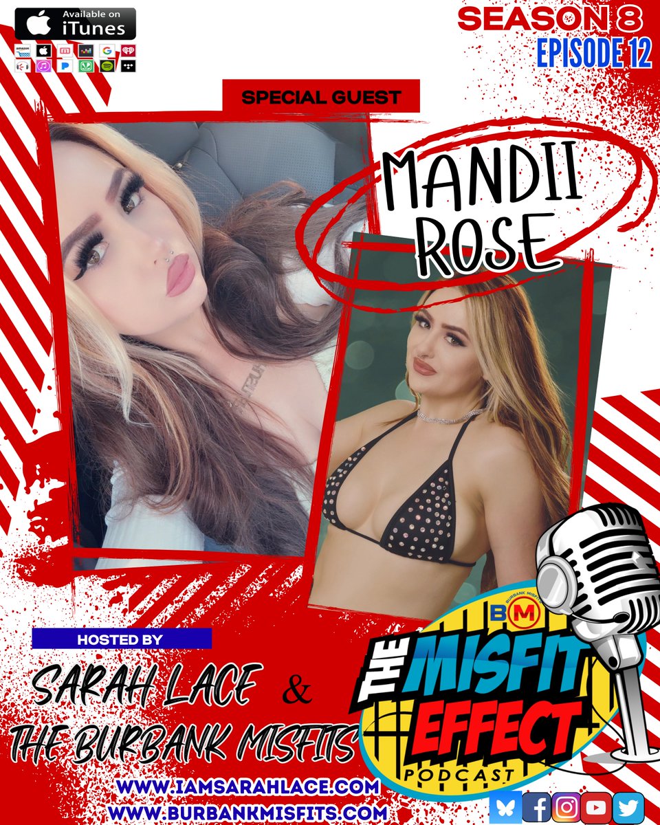 knockoutnetwork's tweet image. NEW @burbankmisfits The Misfit Effect episode titled The Rose Effect w/ Mandii Rose @mandirose662 w/ host @iamsarahlace &amp;amp; @rawstarr for audio  podcasts.apple.com/us/podcast/the… burbankmisfits.com/podcast/mandii/ &amp;amp; Every Podcast Platform. for video: youtu.be/NdyFJMosJG8 #podcast