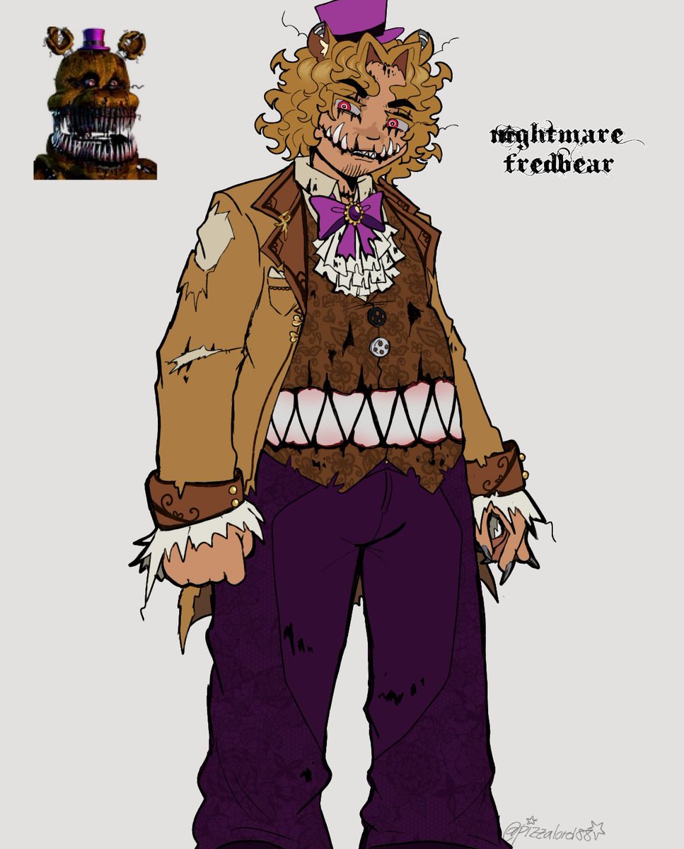 pizzalawrd88's tweet photo. nightmareeeee gijinka!!!!!! plus nightmare fredbear n nightmarionne as a treat ❣️ https://t.co/rNnRS89l4A