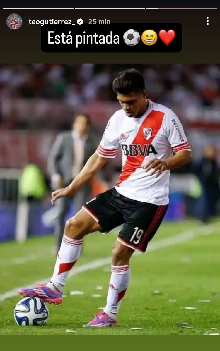 Me quiebro.

Miren la historia que subio Teo Gutiérrez recordando a River