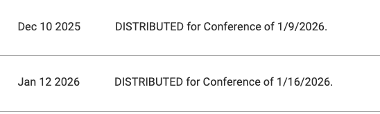 The Supreme Court has redistributed U.S. v. Chatrie, the geofence warrant case, for next week.  Hard to know if it means anything: Potentially interest to grant, or just a closer look, or maybe someone may write thoughts w/r/t denial.  CC:<a href="/johnpelwood/">John Elwood</a> 
supremecourt.gov/search.aspx?fi…