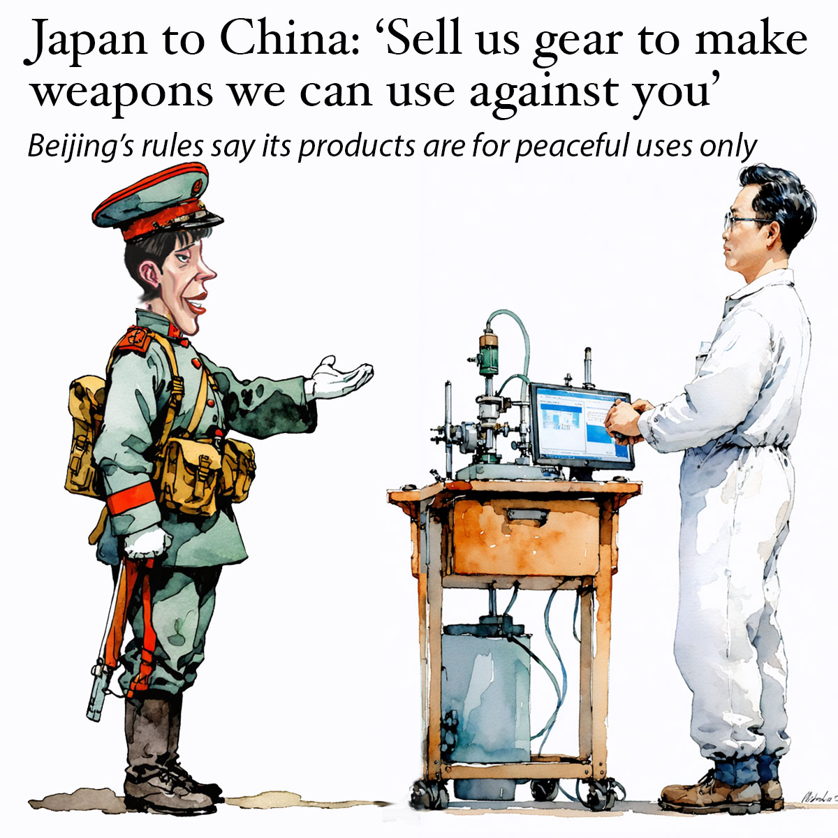 “SELL US WEAPONS parts we need to make missiles and drones to use against you.” A bizarre argument is running in East Asia.  Japan’s war-thirsty new leader Sanae Takaichi announced her country would remilitarize and threatened to go to war with China.

Then came an “oops” moment.