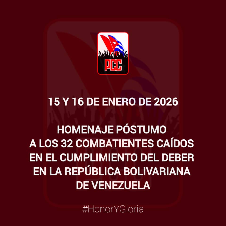 DrRobertoMOjeda's tweet image. Los días 15 y 16 de enero rendiremos homenaje póstumo a los 32 bravos combatientes que cayeron en el cumplimiento del deber en la República Bolivariana de Venezuela. También marcharemos desde la Tribuna Antimperialista como reafirmación del compromiso con la Patria.
#HonorYGloria