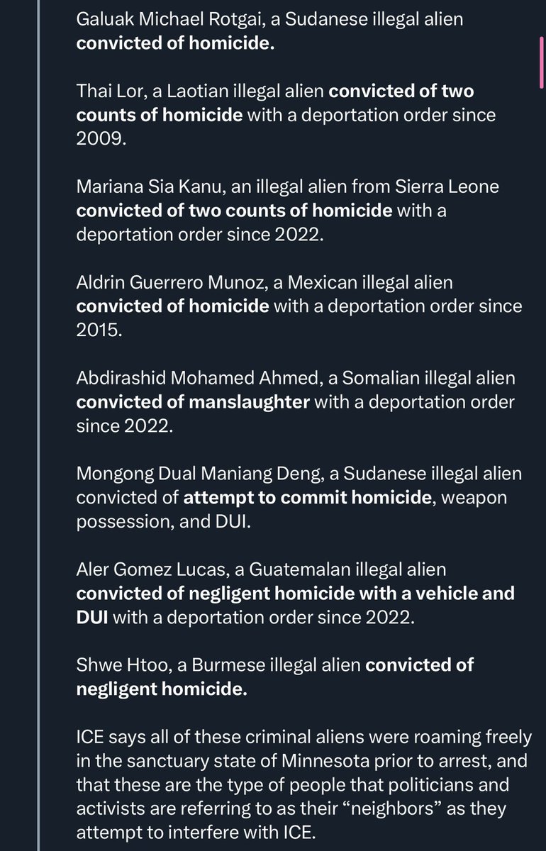 BurtMaclin_FBI's tweet image. These are the people ICE is arresting in Minnesota, and it might just be me, but I think these people seem a bit unsafe.