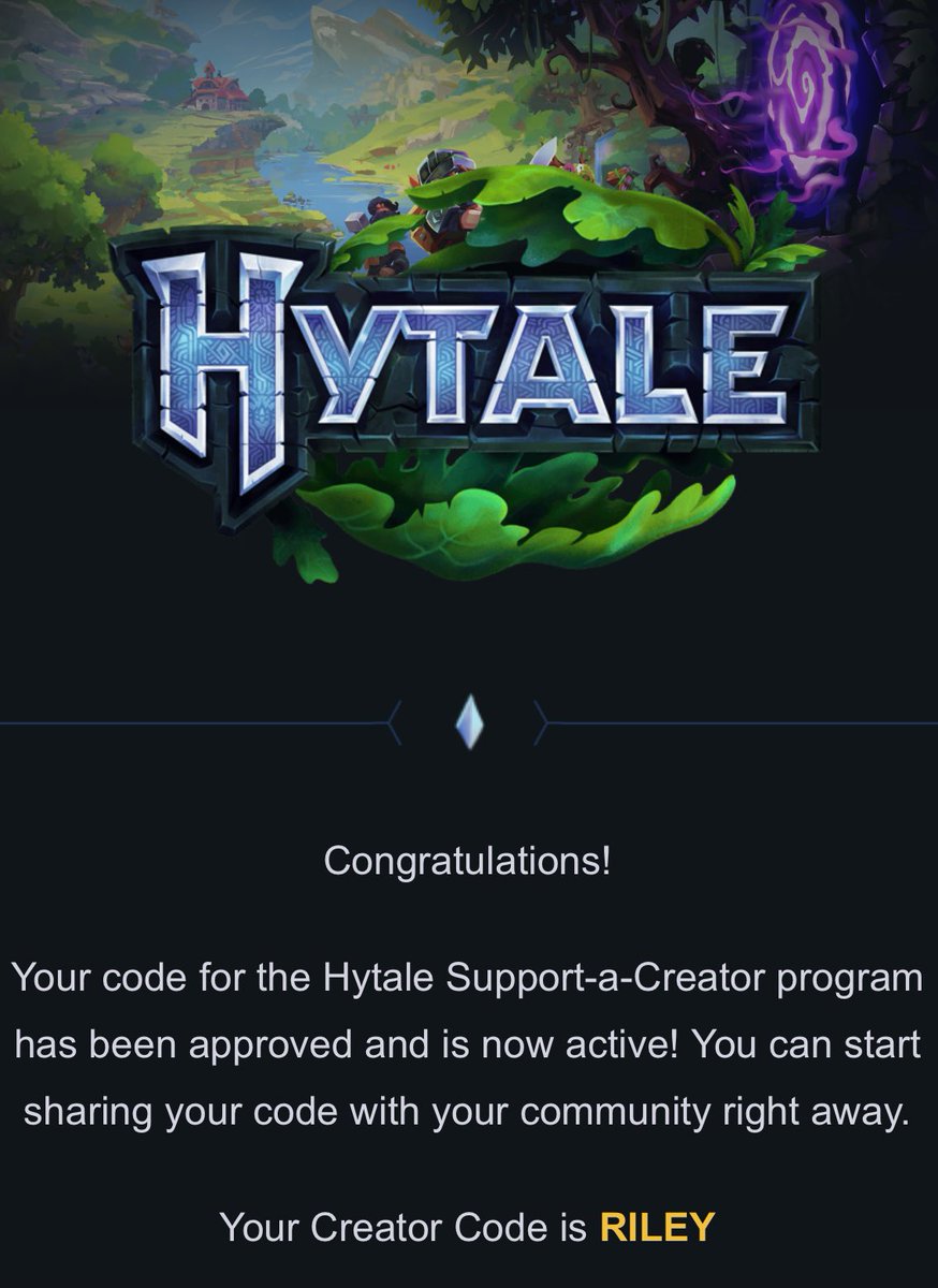 dgr_riley's tweet image. hytale releases tomorrow… make sure you use code riley 😉