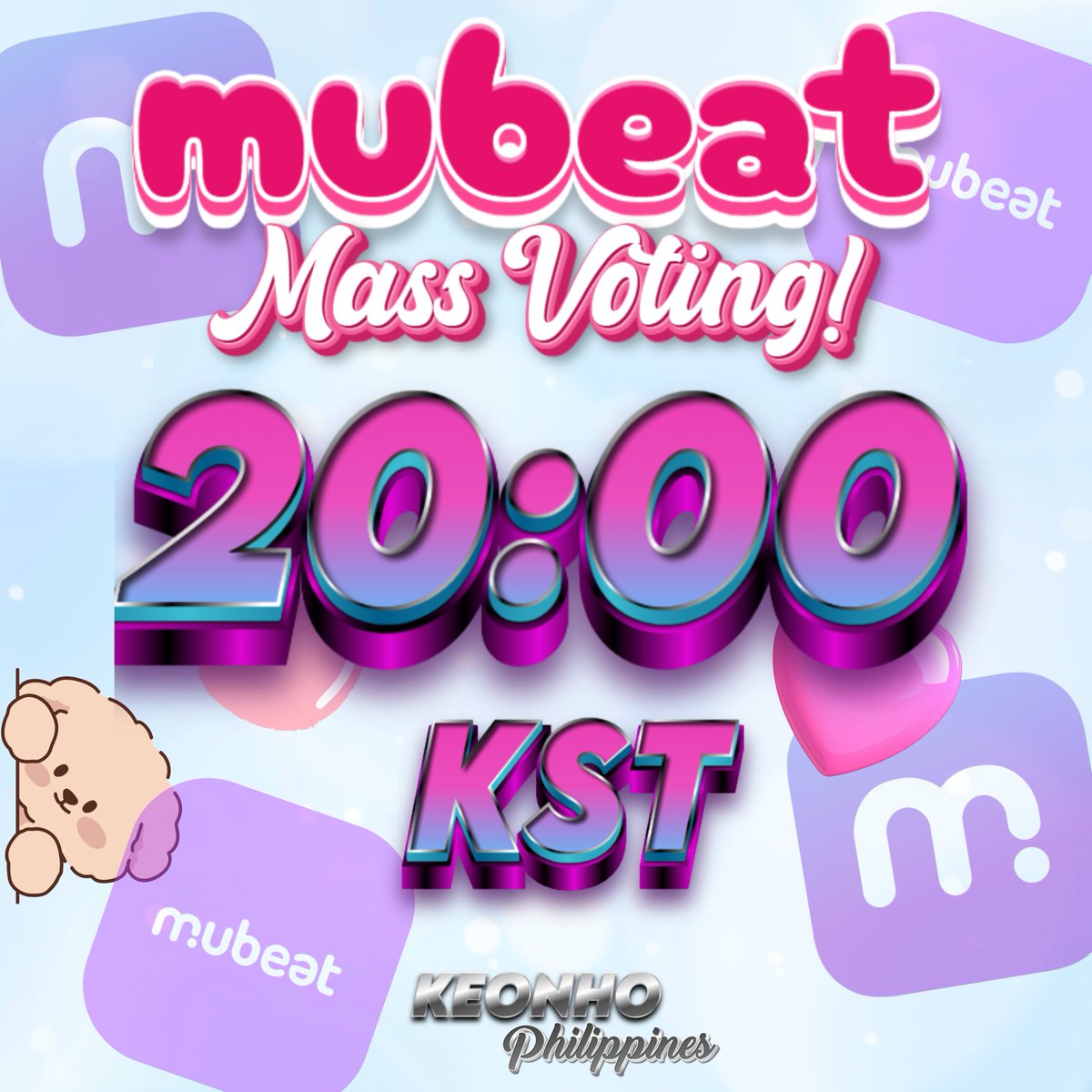 Keonho_PH's tweet image. 📣 VOTING REMINDER : Mubeat 

 Psst… yeah, you! 
Let’s unite on MUBEAT and let  #간호
 snag another birthday win! 

RANK: #9 
GAP FROM #3: 27,515 
DEADLINE: 01.19.26~12:00 KST 
3 Heartbeats = 1 vote 🏆⏳🗳️

COLLECT HEARTBEATS NOW!

#KEONHO #건흐 #코르티스