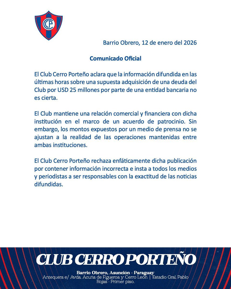Comunicado Oficial.