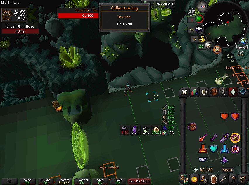 KnightlockRS's tweet image. Casually got the 1 hp, poisoned and out of supply elder maul