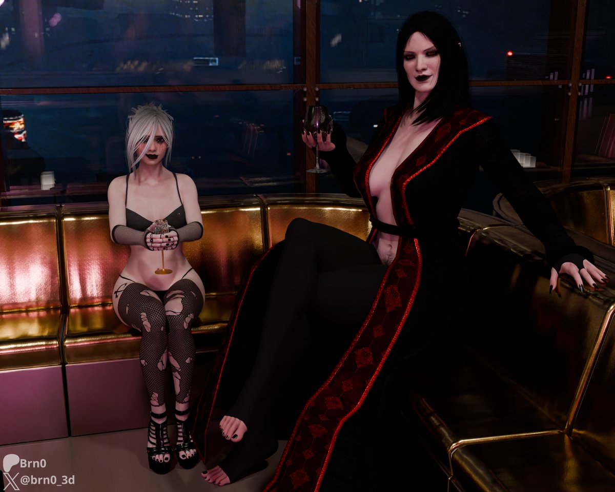 That weirdly tall goth girl and her poorly clothed gf/servant you saw once at the bar and never again

Vamp girl made with BG3 model by <a href="/doublenyl/">nyl</a> 
Sable "the gf" Ward <a href="/DekquciZ/">DekquciZ</a> 
Scene <a href="/holopointz/">Holopointz 3D</a>