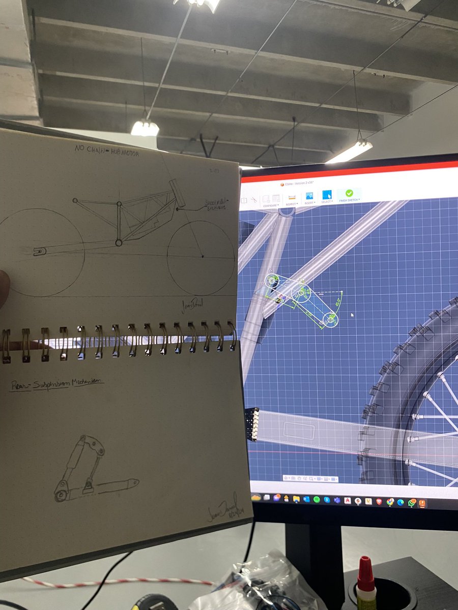 Jldadesign's tweet photo. Sometimes I get inspired and make Sketches ✍️ of the things I am building!! 
#sketch #electricmotorcycle #Fusion360 #additivemanufacturing https://t.co/D8XkyuHpEH