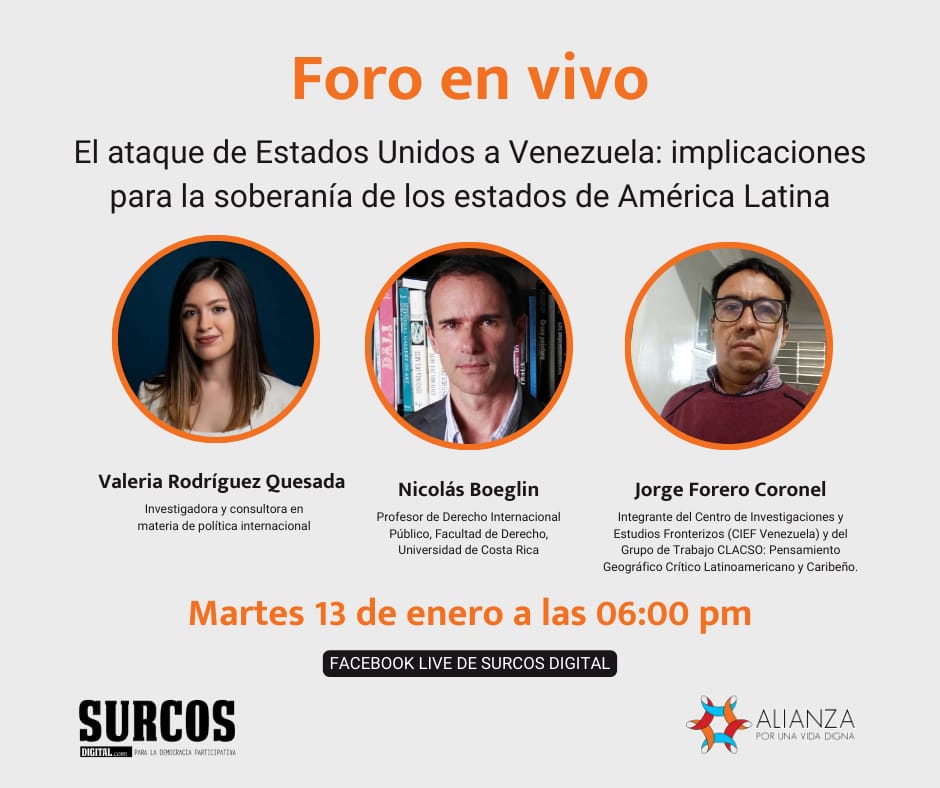 📢 Invitación a foro con participación d nuestro investigador Jorge Forero <a href="/georadical89/">Jorge Forero Coronel</a> !
📍 Versará sobre el ataque d #EEUU contra #Venezuela y las implicaciones para la soberanía d los Estados d América Latina. 
✊🏾 Te esperamos para reflexionar colectiva e internacionalmente!