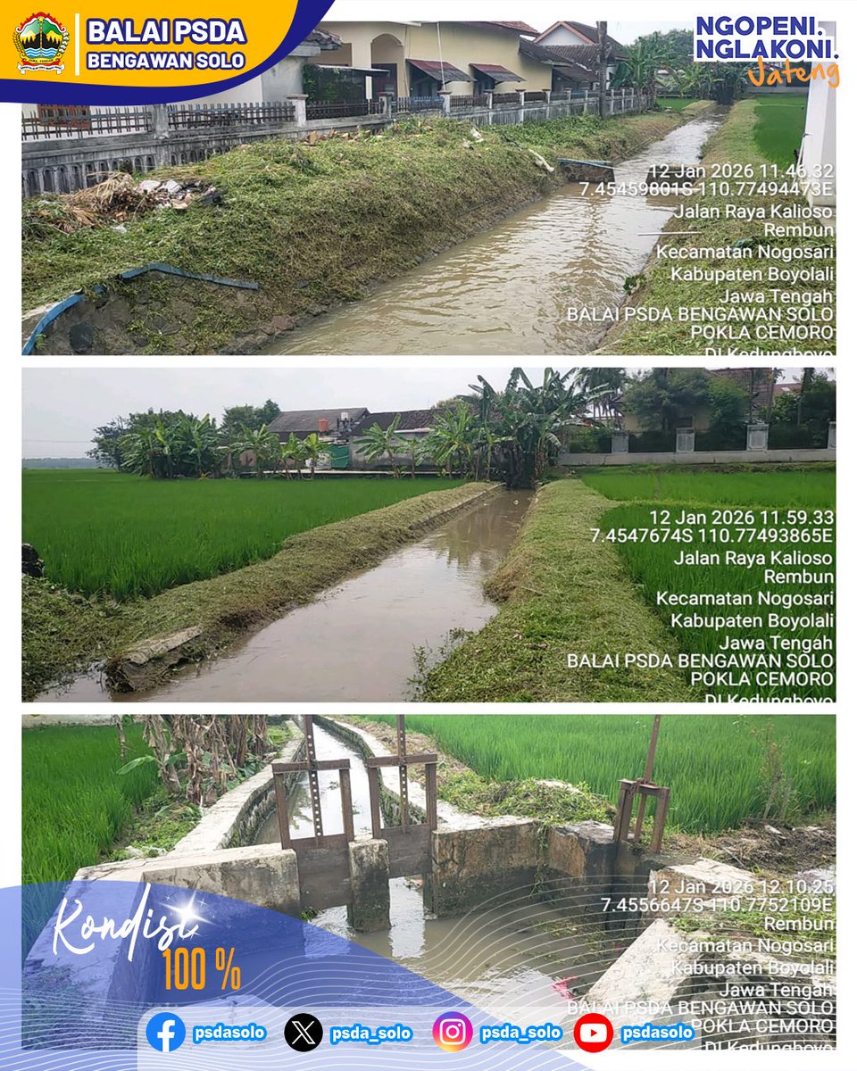 Kegiatan Kerja Korpokla Wilayah Cemoro Babat Rumput &amp; Angkat Sedimen dengan PPA &amp; Mantri Pokla Cemoro di Saluran Sekunder Rembun (Non Ploting), Daerah Irigasi (DI) Kedungboyo. 
.
Desa : Rembun
Kec : Nogosari
Kab : Boyolali  
. 
<a href="/dpusdatarujtg/">Dinas PUSDATARU Jateng</a>
. 
#jawatengah
#ngopeningelakoni