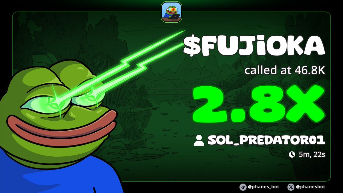 Easy 2x up on my call on $FUJIOKA 💹💎
My private Chad is at it again 
Don’t snooze on my calls mate

ca>
2Zfd1vMvB4F8ucNseypg732x9cJRSbSugnmM2sLKpump
#GoldenGlobes #الهلال_النصر #BBMzansiS6 #Survivor2026 #solana #crypto #memecoin1000x