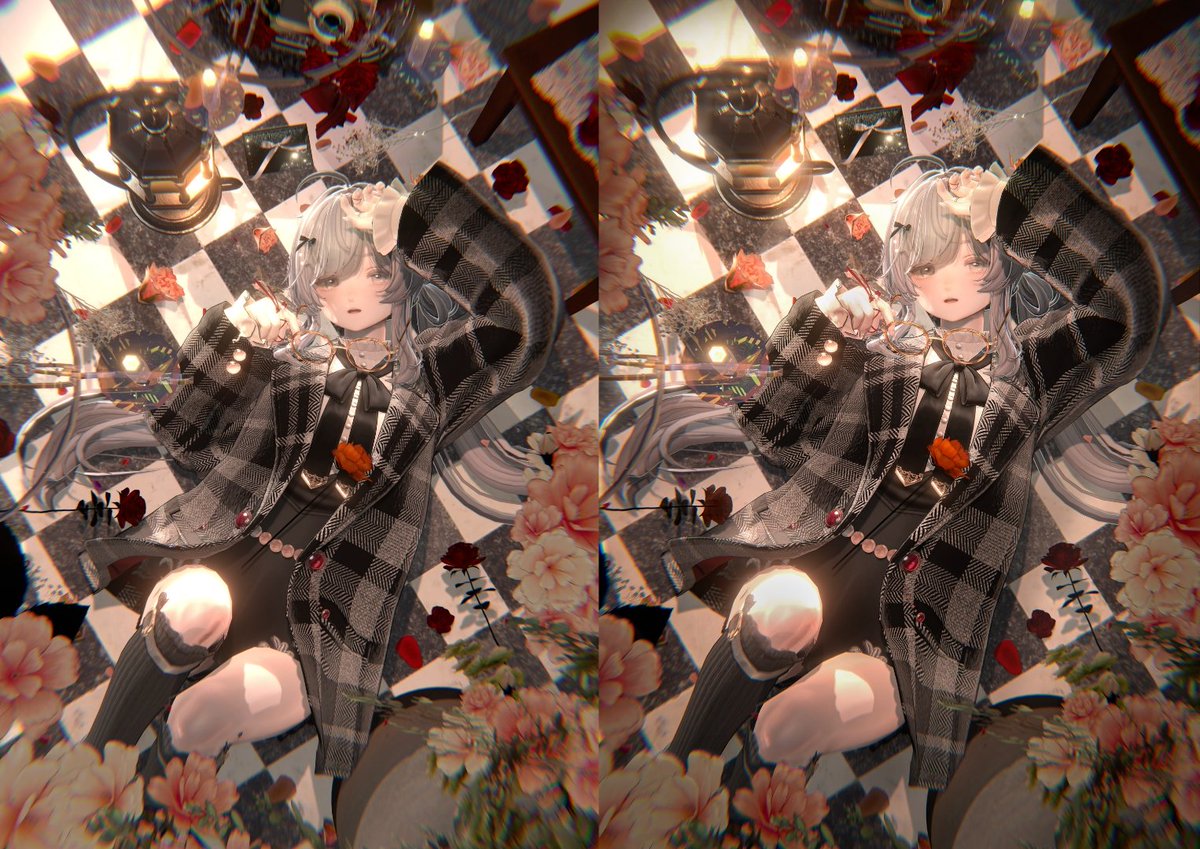 ︎💕︎1000↑ ♻️140↑ ありがとうございます🌹✨

【レタッチ前後】
今回はずっと目標にしていた「レタッチをほぼしない」を試してみる回でした～！
ライティングはリアル影の光源を4つ使って照らしています💡
普段は基本的に原型が分からないくらい加工と描き込みをするのでやってみたかった……