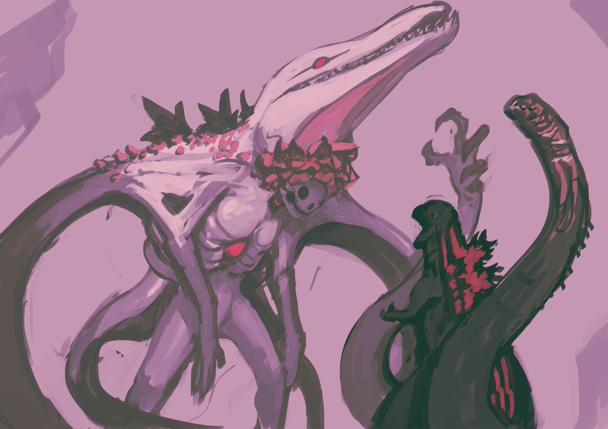 steel_neck's tweet image. Angel Biollante vs Shin Godzilla.