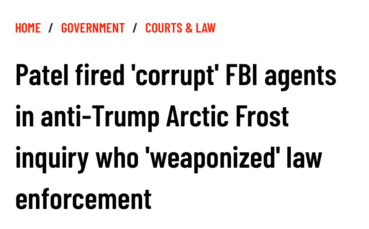 FBIDirectorKash's tweet image. Under President Trump’s leadership, this FBI found the corrupt actors behind Arctic Frost and terminated their employment last year