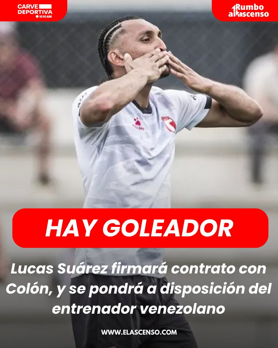 ✅️💣 PRIMICIA EXCLUSIVA

🟢🔴 COLÓN abrochó la llegada de Lucas Suárez.

El máximo goleador de la Divisional D la pasada campaña, firmará el martes luego del mediodía.

Hará dupla con Ramiro Quintana.
