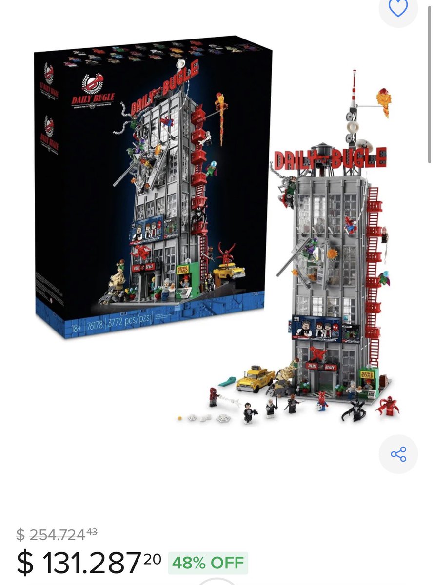 🕷️ Edificio Daily Bugle De Marvel Spider-man - 76178 

Link 🔗 
mercadolibre.com/sec/33ScBwy