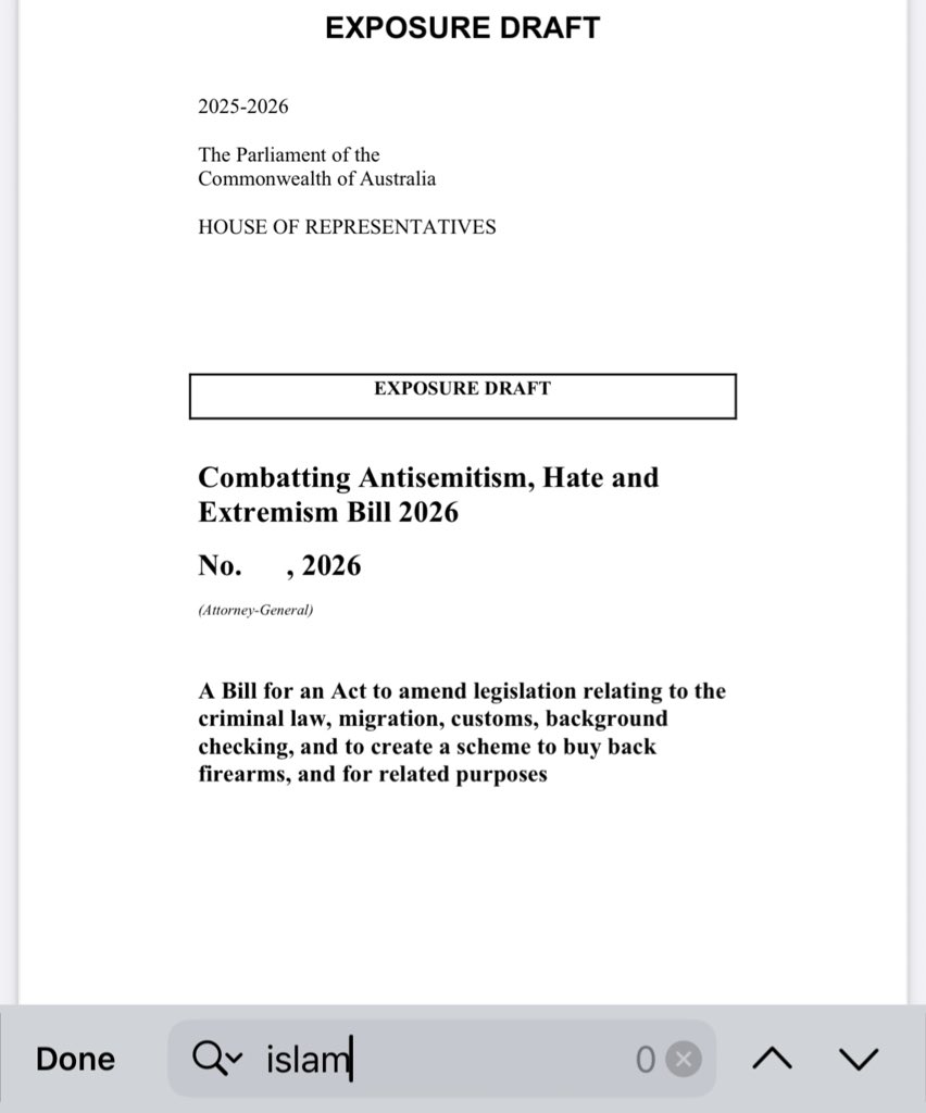 ChrisLXXXVI's tweet image. “Combatting Antisemitism, Hate and
Extremism Bill 2026.”

Islam or ISIS not mentioned once.

Nazis mentioned twice.

144 pages of deliberate obfuscation.