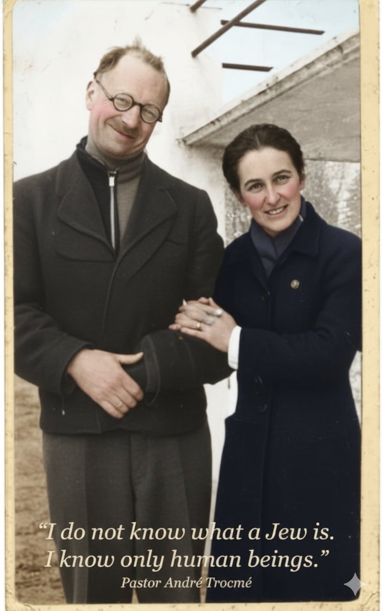 RabbiPoupko's tweet image. THE CHRISTIAN SAINT WHO SAVED 5,000 JEWS FROM THE HOLOCAUST 

This French pastor and his wife saved 5,000 Jewish children during the time of the Holocaust. 

André and Magda Trocmé lived in the town of Le Chambon-sur-Lignon in Vichy's France. 

Even before Nazi tanks rolled into…