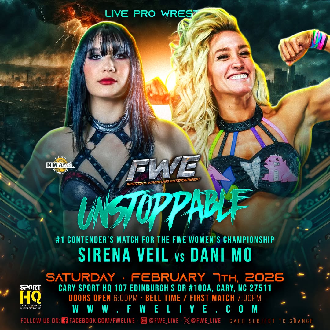 thisdemonref's tweet image. Number one contender's match for the FWE Women's Championship @realdanimo takes on @SirenaVeil #battlefortjeages