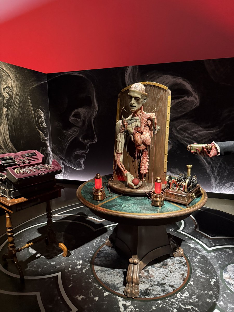 CrowPlaysGames's tweet photo. My wife and I got to visit the beautiful #Frankenstein exhibit by the amazing team behind the movie! Pics don’t do justice. Thank you @RealGDT for the amazing opportunity and movie! It was such an experience and we loved every bit of it! An amazing chance to see into his mind. https://t.co/Xtnk5WN1L6