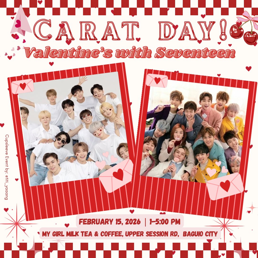 bagu1ocara7s's tweet photo. Love is in the air, Carats! Let us celebrate Valentines with Seventeen!✨

Register Here: https://t.co/rDJezfWUxc

#Caratday #ValentinesDay #Valentineswithseventeen m https://t.co/rihtjH49CL