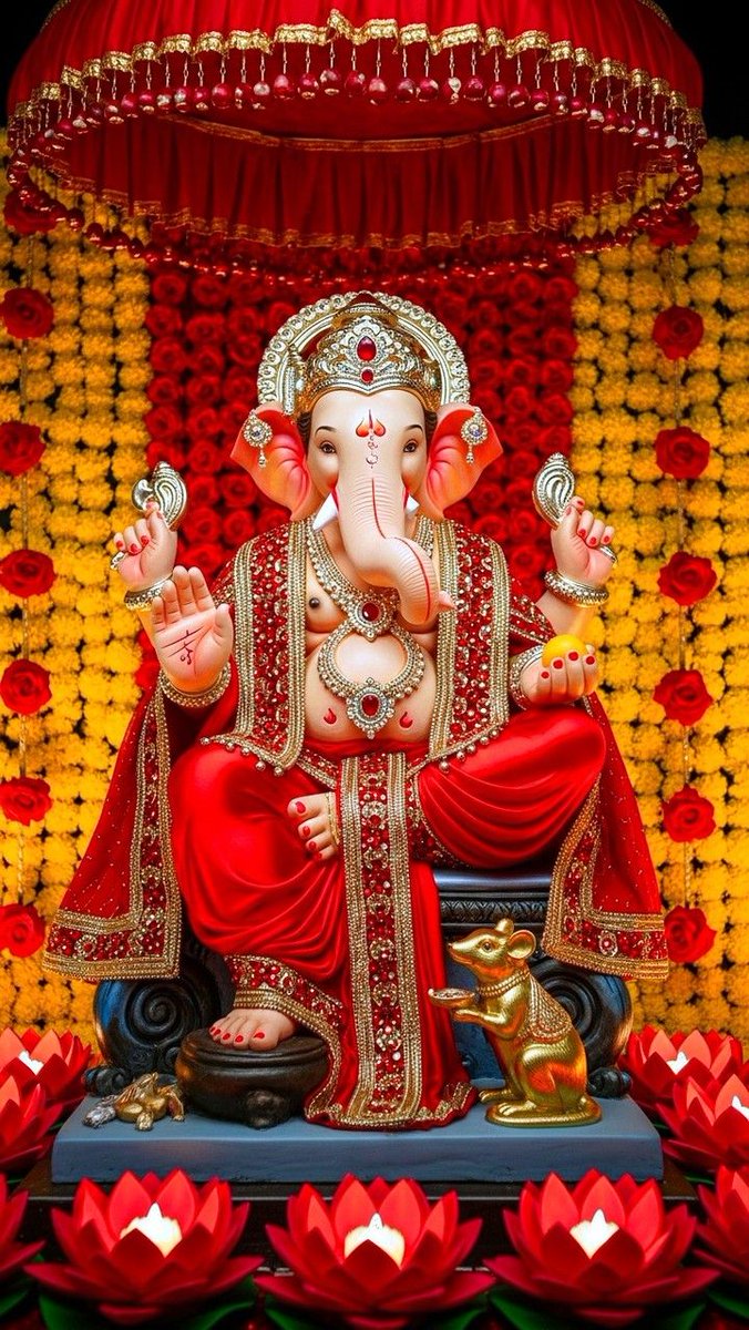 लाल रंग में सजे हैं बप्पा निराले,
हर दिल में बसते हैं खुशियों के उजाले।
विघ्न हर लो, सुख बरसाओ,
हे गणपति बप्पा, सबके कष्ट मिटाओ।
ओम श्री गणेशाय नमः