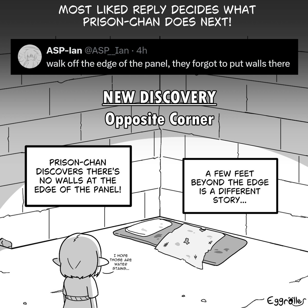 PrisonChan's tweet image. Opposite Corner discovered! 

Most liked reply decides what Prison-chan does next!