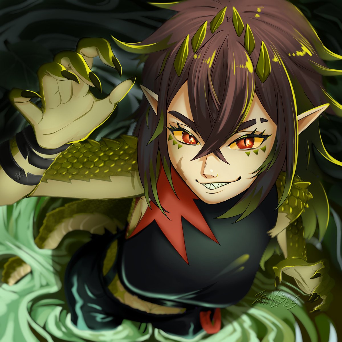 She lurks... #KaiCrocArt 🐊