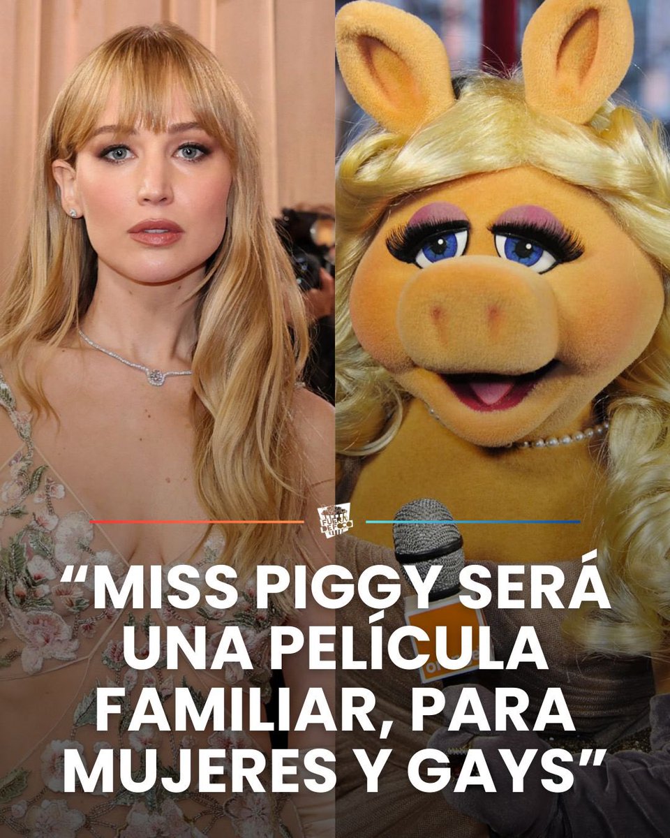 GabyMeza8's tweet image. ¡TIENEN DEFINIDO SU PÚBLICO! 🎬 Jennifer Lawrence aseguró que la película de MISS PIGGY que produce junto a Emma Stone ‘es una cinta para toda la familia, mujeres y gays’.